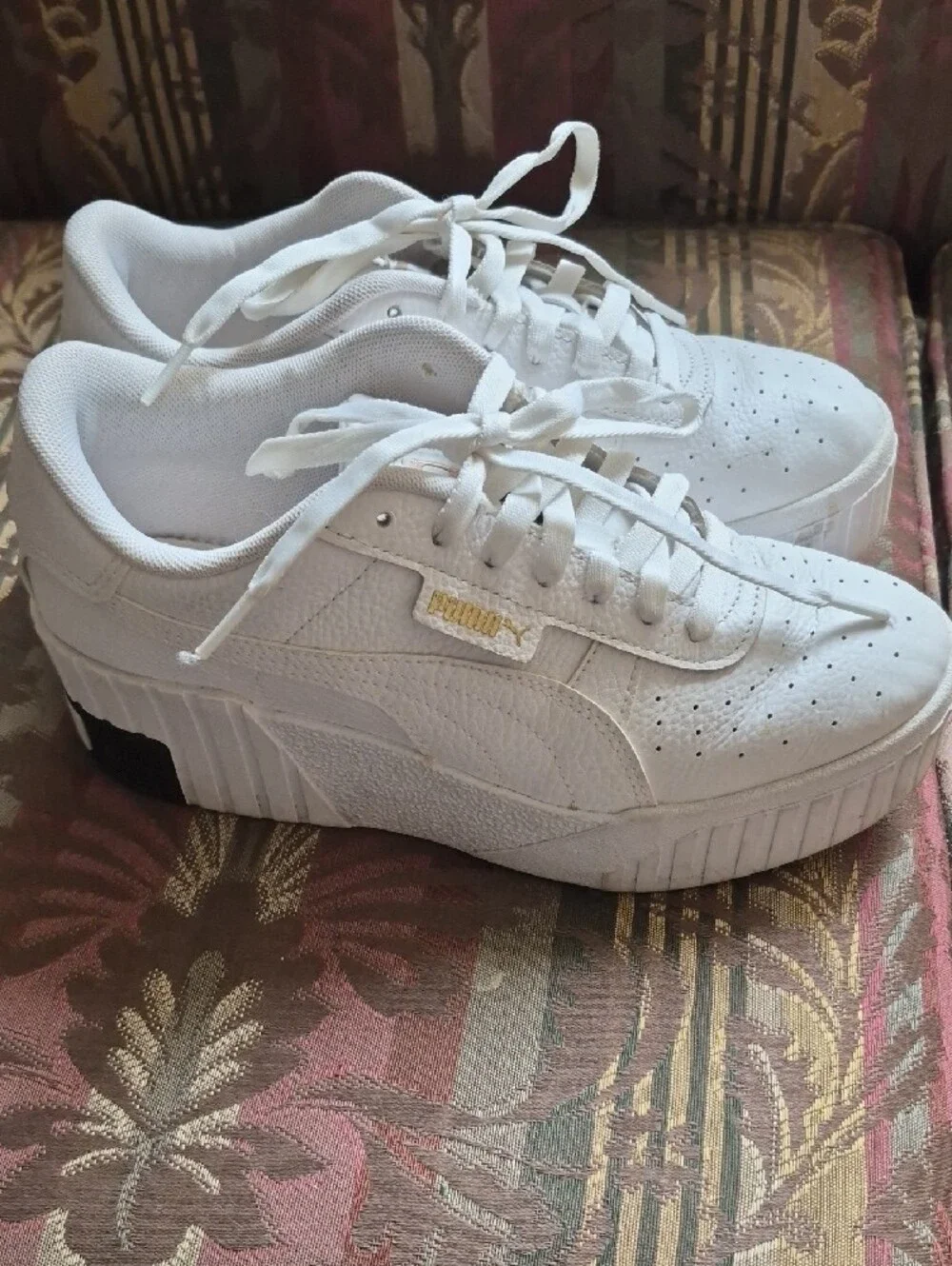 Puma Platform White Lace-Up Sneakers